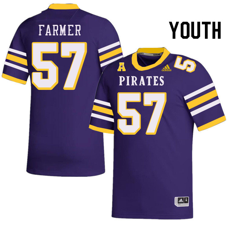 Youth #57 Ajani Farmer ECU Pirates College Football Jerseys Stitched-Throwback